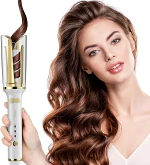 Professional Anti-Tangle Rotating Curling Iron, 1" Barrel with Large Slot & 3 Temperature Settings, Dual Voltage with Auto Shut-Off