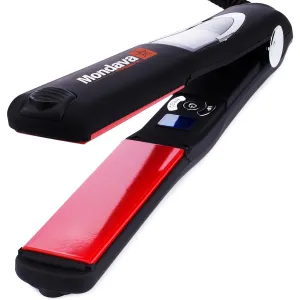 Professional Ceramic Tourmaline Hair Straightener Flat Iron and Curler, Ionic Dual Voltage Adjustable Digital LED Technology, Straighten and Style Wild Hair in 8 Min, 1”