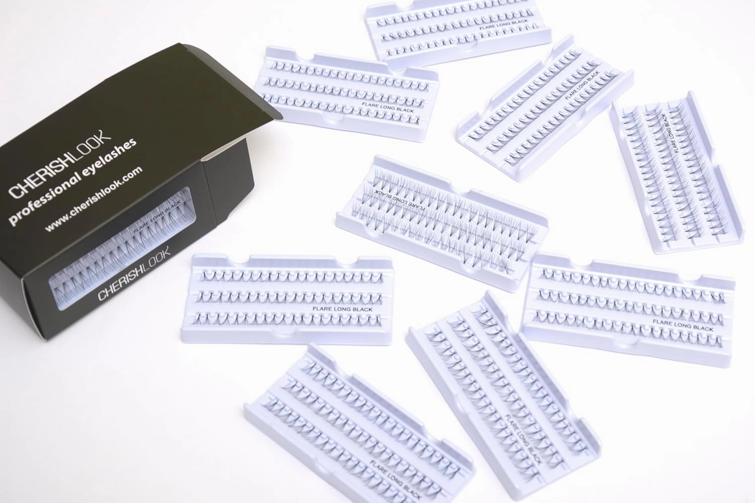 Professional 10packs Eyelashes - Flare Long Black