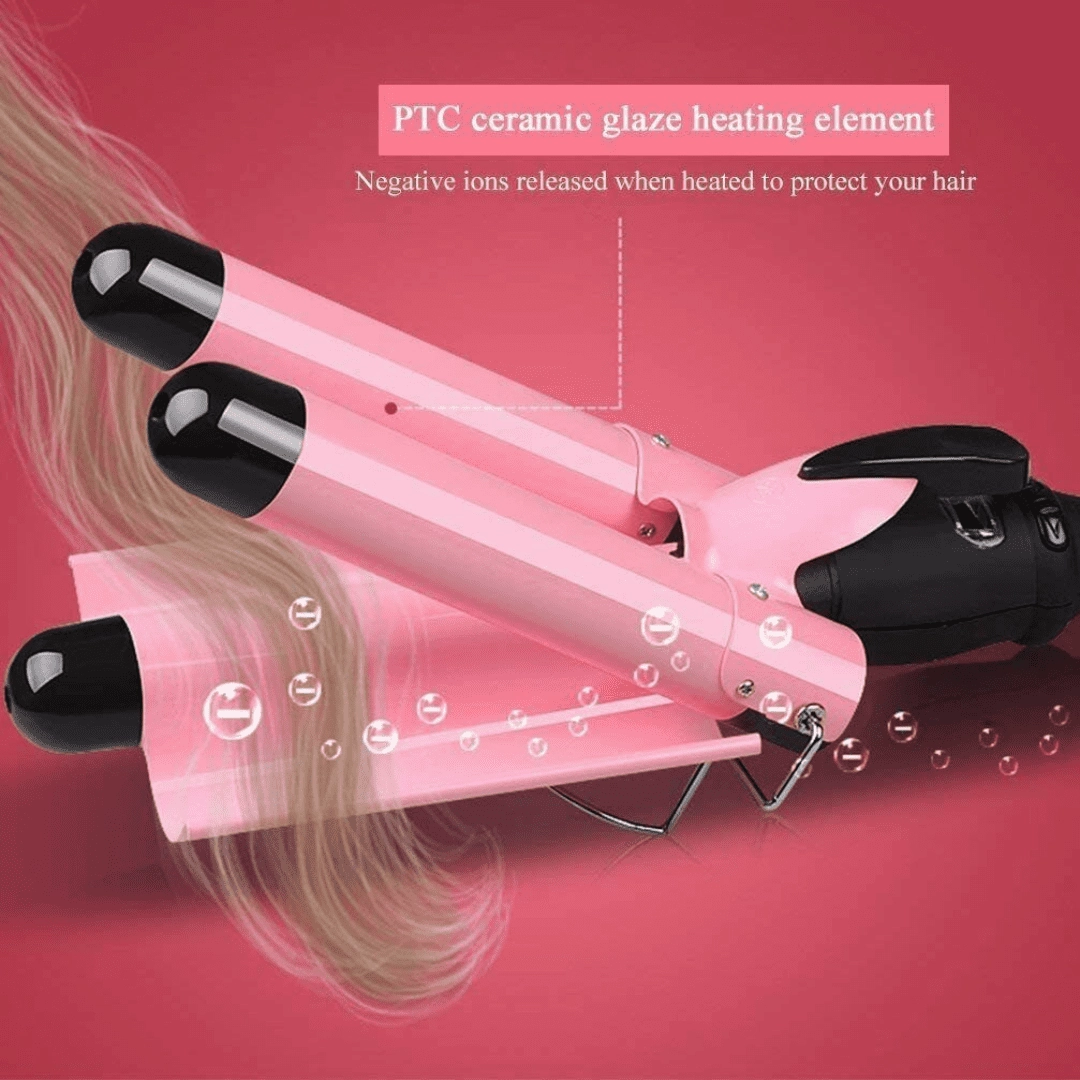 Professional Iron Ceramic Triple Barrel Hair Curler