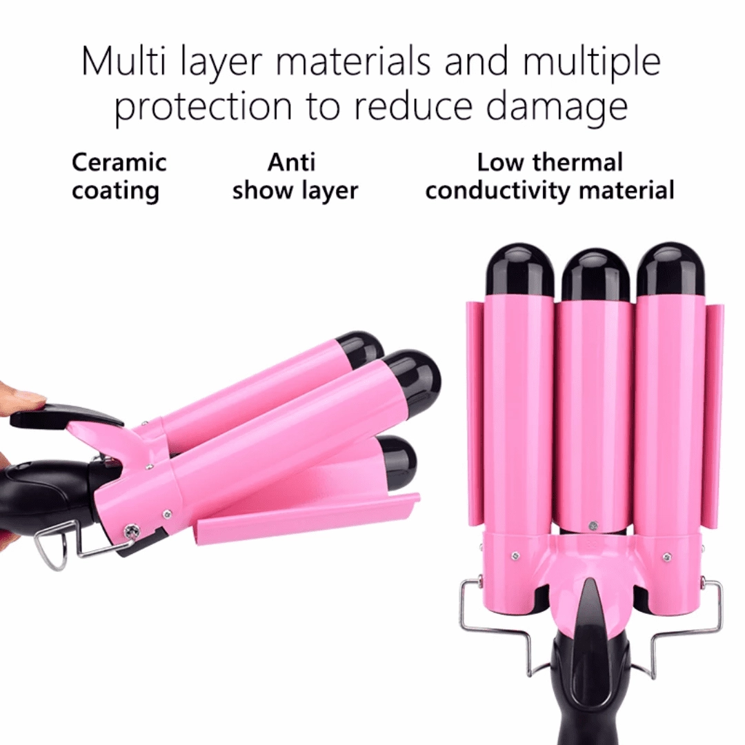 Professional Iron Ceramic Triple Barrel Hair Curler
