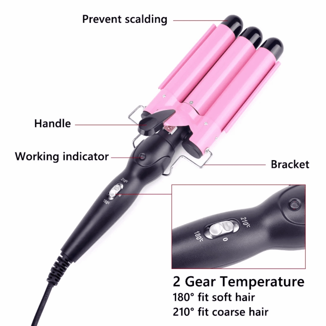 Professional Iron Ceramic Triple Barrel Hair Curler