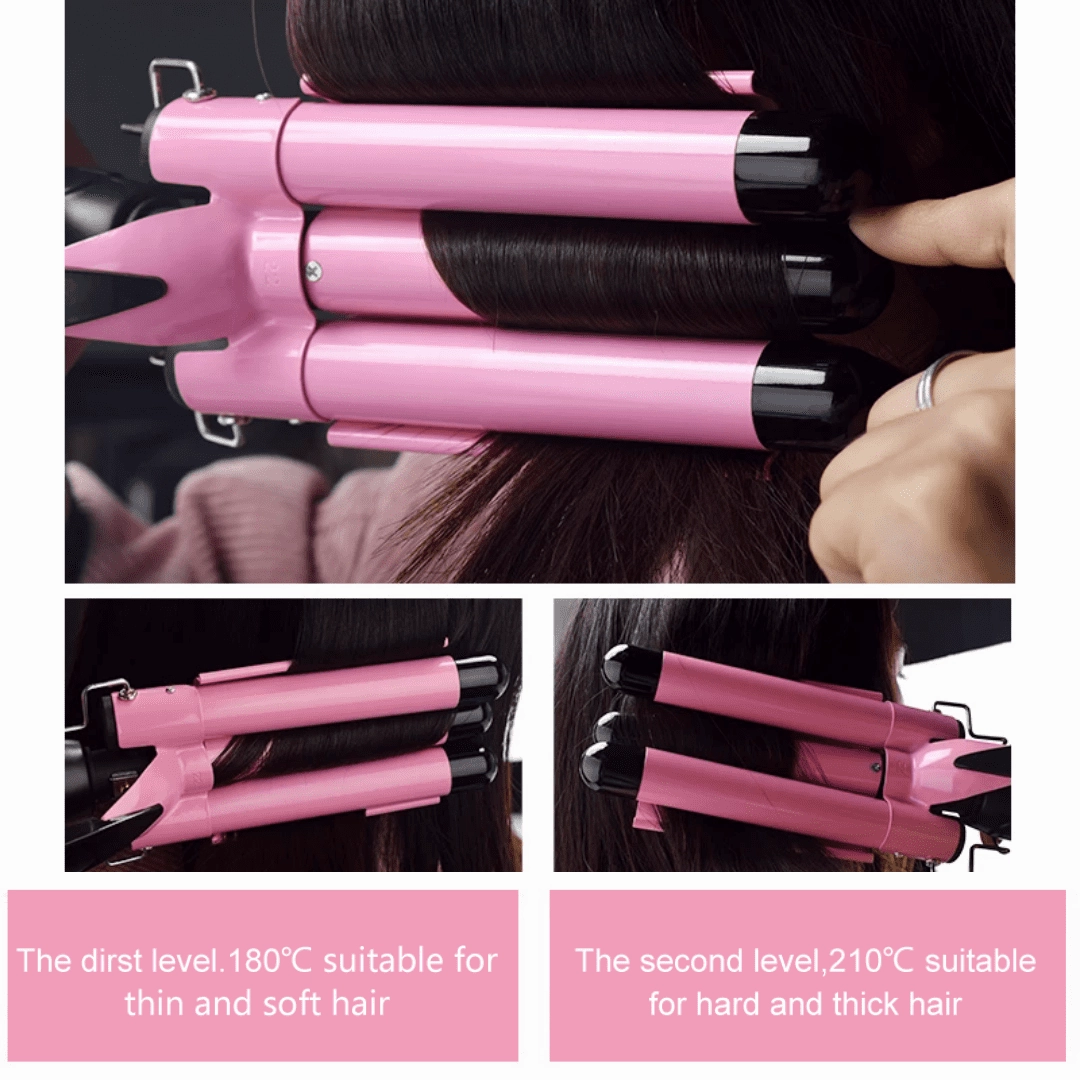 Professional Iron Ceramic Triple Barrel Hair Curler