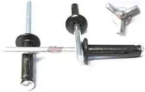 Racer's Speed Shop Flat Black 3/16" Small Head Tri-Fold Exploding Aluminum Mandrel Pop Rivets 250 Pack
