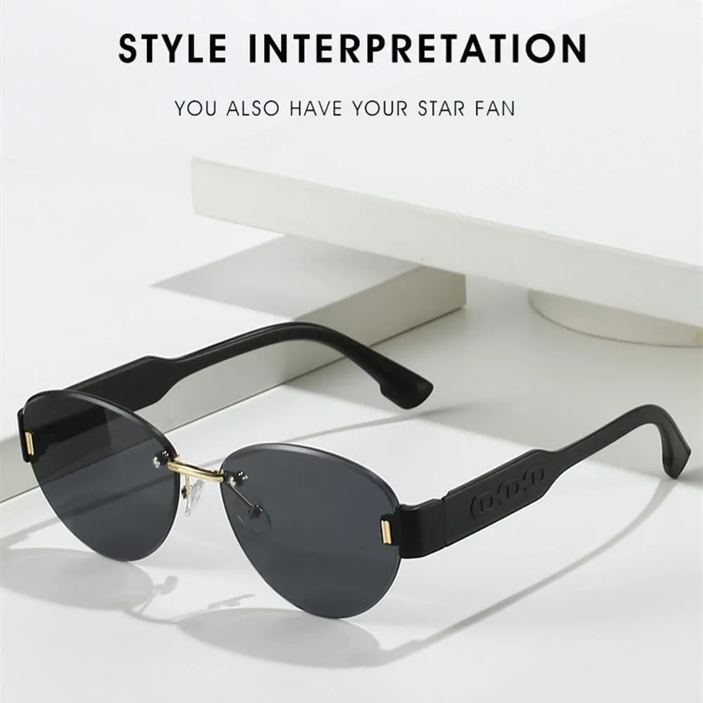 Retro Frame Oval Sunglasses for Women Men Driving Aviation Male Shades Lens Luxury Small Sun Glasses UV400