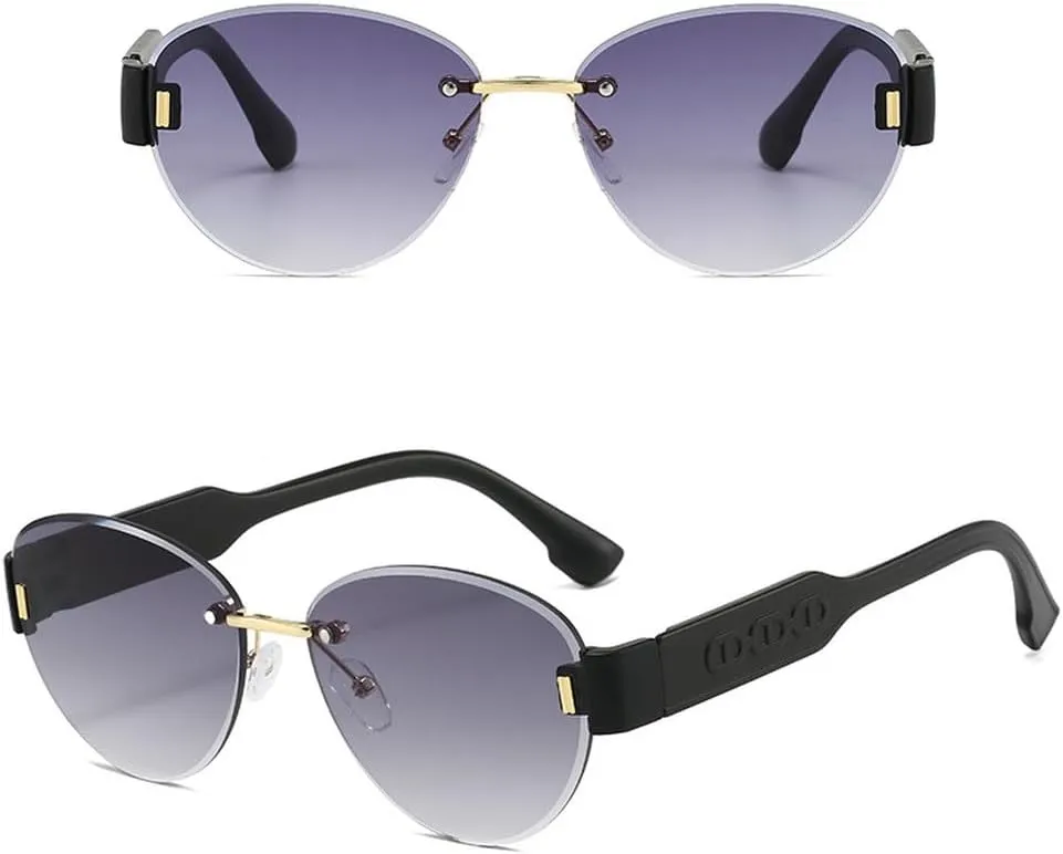 Retro Frame Oval Sunglasses for Women Men Driving Aviation Male Shades Lens Luxury Small Sun Glasses UV400