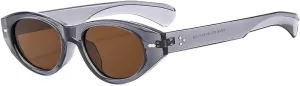 Retro Small Oval Sunglasses Women Men Rivets Shades Fashion Eyewear Luxury Sun Glasses Uv400