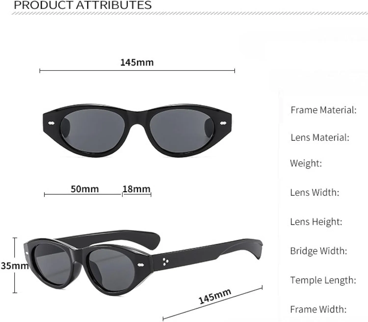 Retro Small Oval Sunglasses Women Men Rivets Shades Fashion Eyewear Luxury Sun Glasses Uv400
