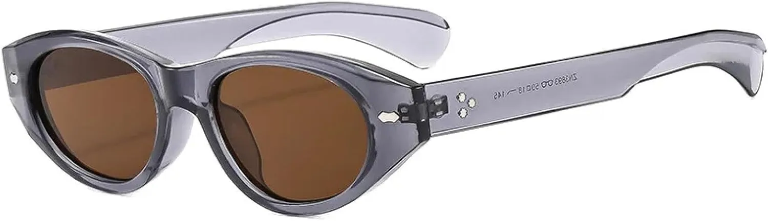 Retro Small Oval Sunglasses Women Men Rivets Shades Fashion Eyewear Luxury Sun Glasses Uv400