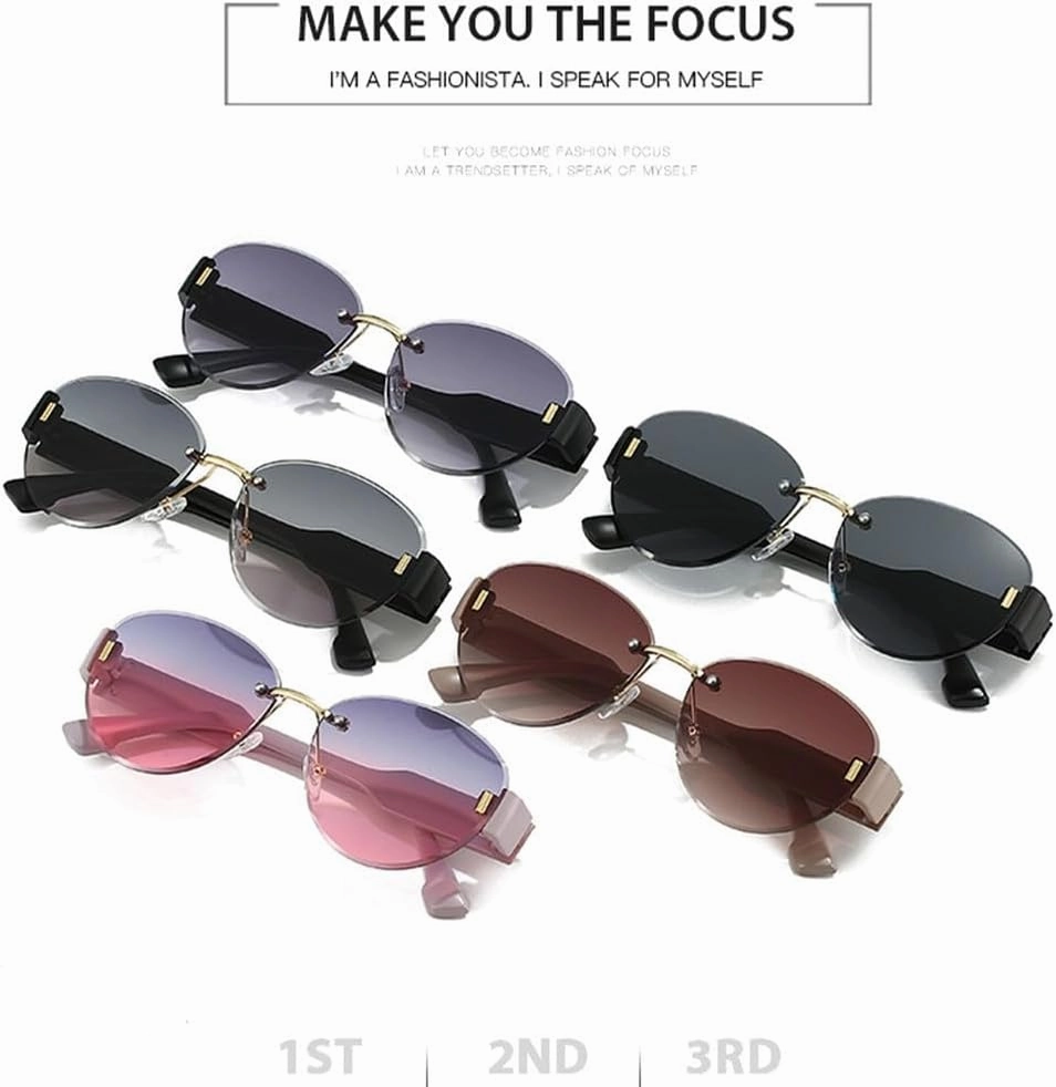 Retro Frame Oval Sunglasses for Women Men Driving Aviation Male Shades Lens Luxury Small Sun Glasses UV400