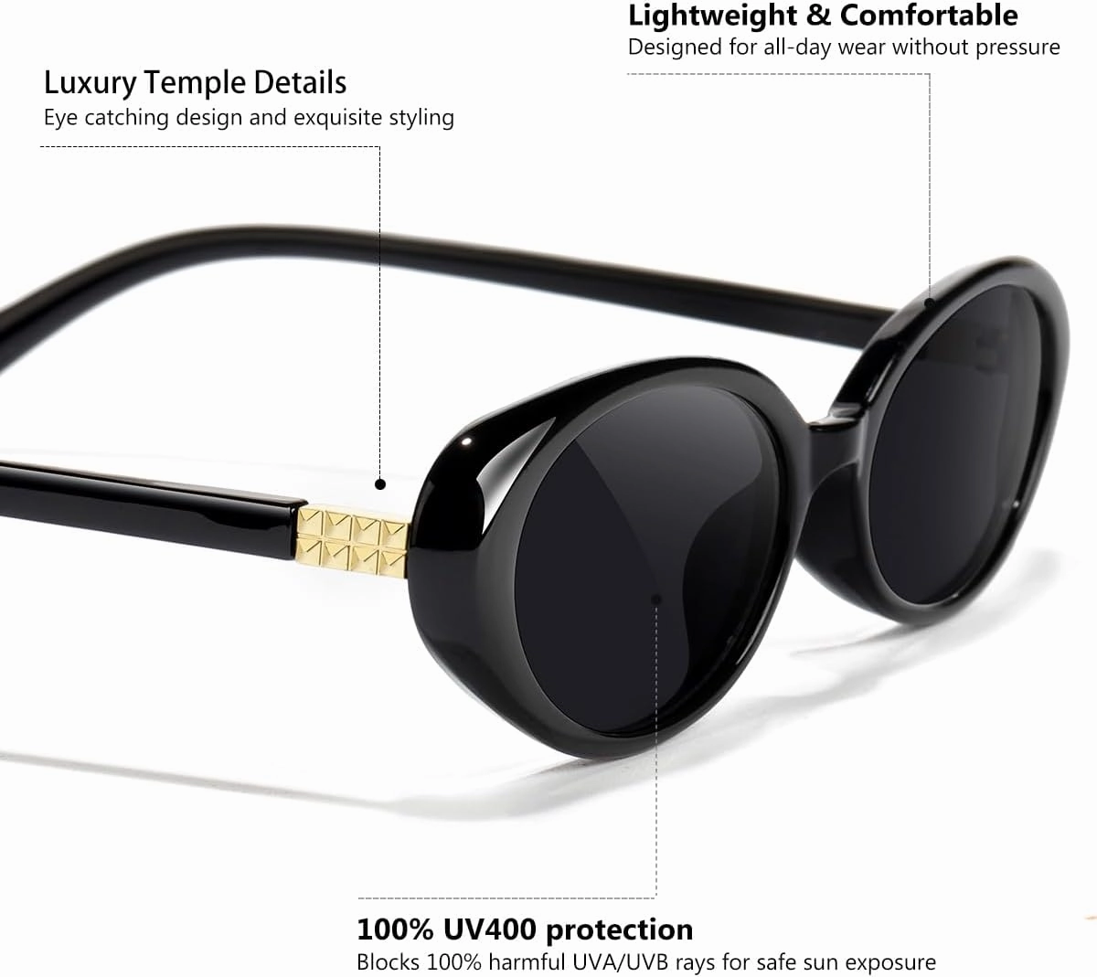 Retro Oval Sunglasses for Women Men UV400 Protection 90s Sunnies Vintage Small Frame Lightweight Sun Glasses