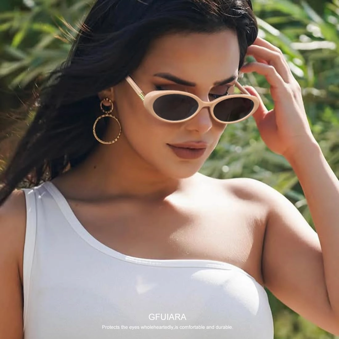 Retro Oval Sunglasses for Women Men UV400 Protection 90s Sunnies Vintage Small Frame Lightweight Sun Glasses