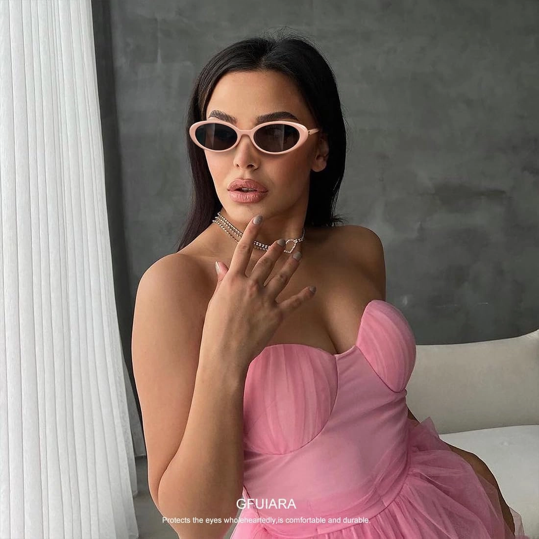 Retro Oval Sunglasses for Women Men UV400 Protection 90s Sunnies Vintage Small Frame Lightweight Sun Glasses