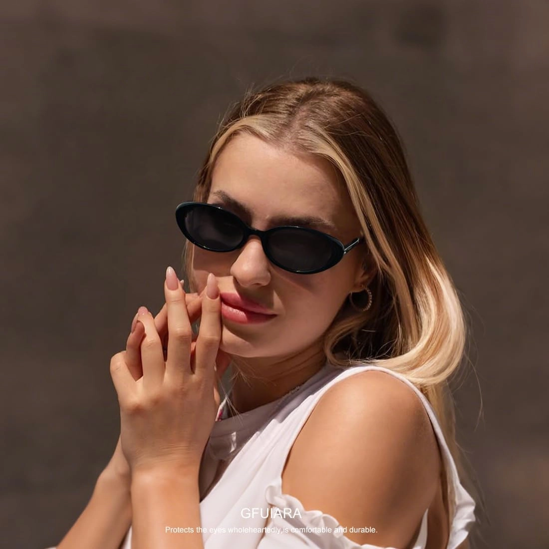 Retro Oval Sunglasses for Women Men UV400 Protection 90s Sunnies Vintage Small Frame Lightweight Sun Glasses