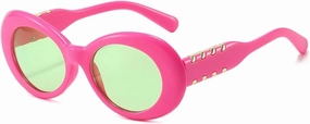 Retro Oval Sunglasses Uv400 Gradient Fashion Shades Trending Punk Round Sun Glasses