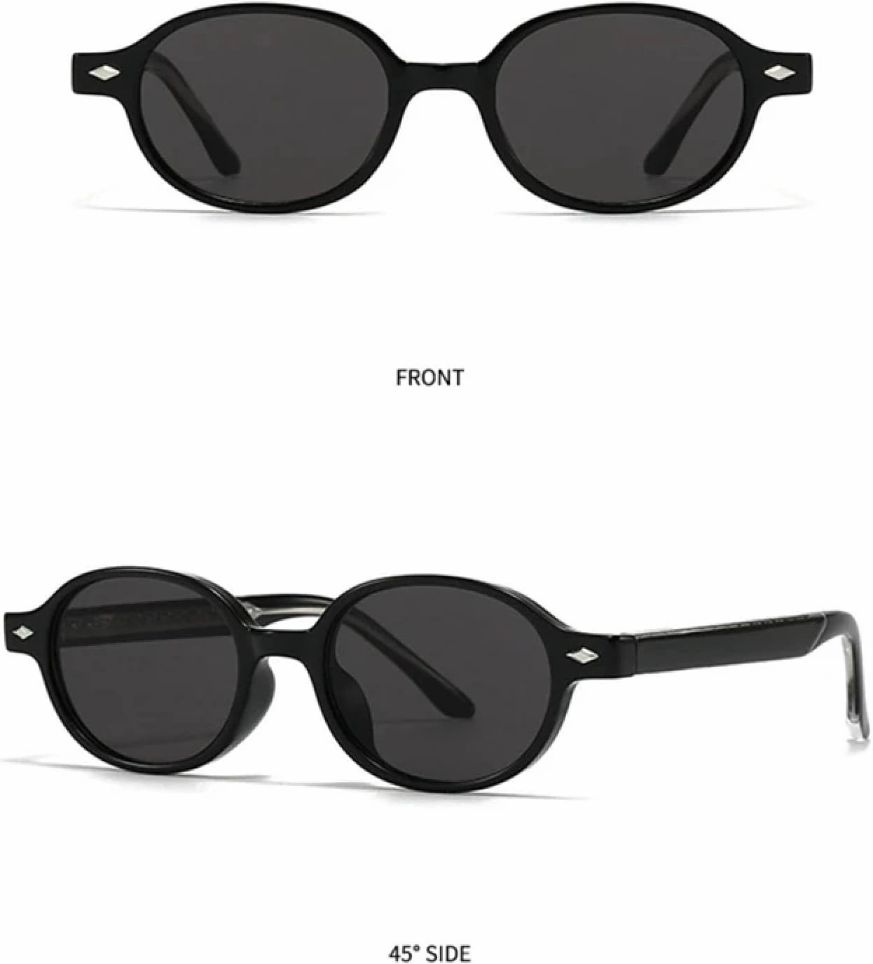 Retro Quality Small Oval Sunglasses Women Shades Uv400 Fashion Rivets Men Sun Glasses