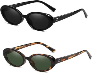 Ridering Retro Oval Sunglasses for Women and Men,Vintage Cat Eye Sunglasses UV Protection for Outdoor Wear