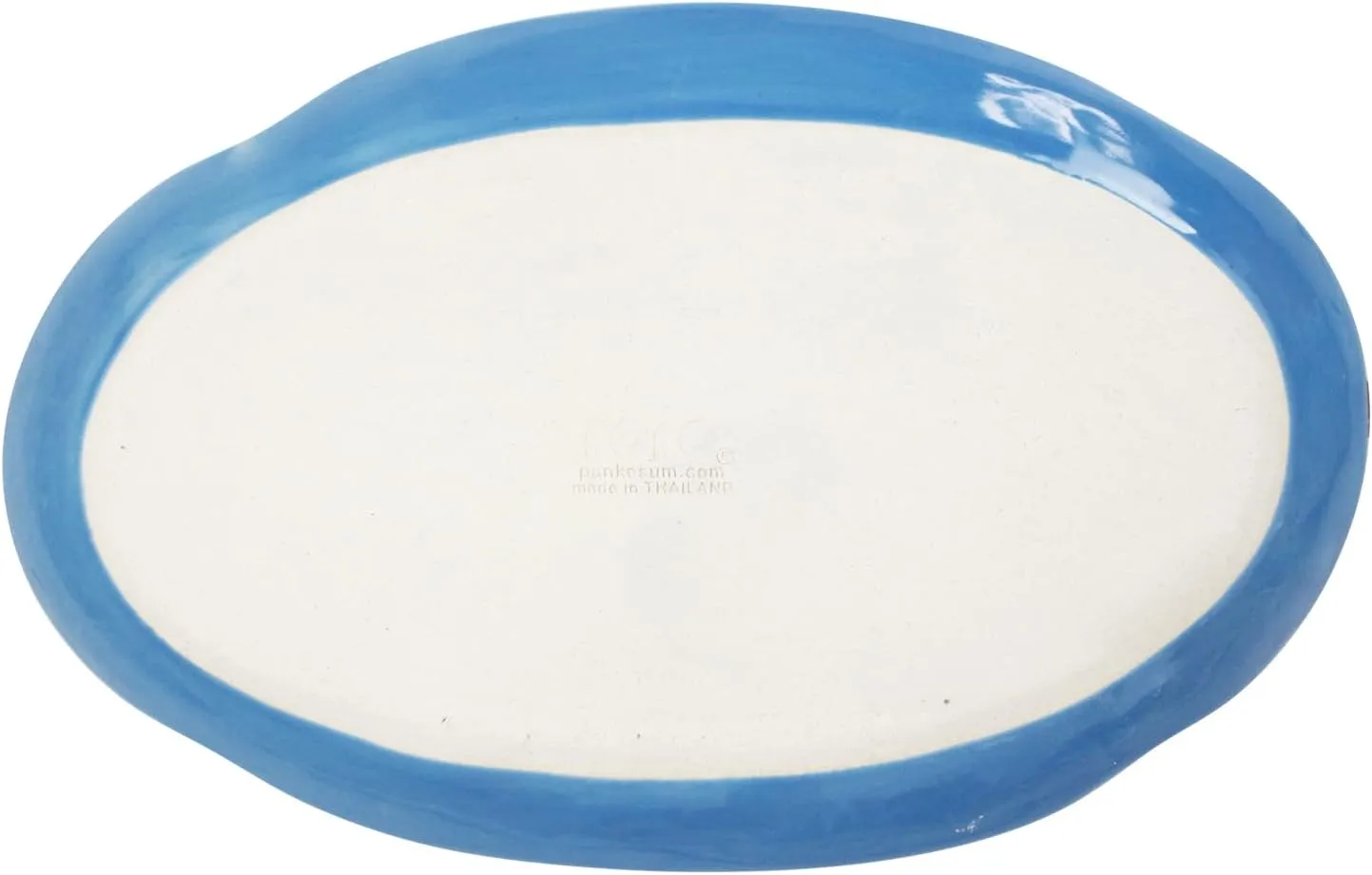 roro Hand-Molded Ceramic Stoneware Oval Dinner Plates Set of 2 - Coral Beach Blue, Speckled Design, 12.5" x 7.5" - Microwave, Oven, Dishwasher Safe, Restaurant-Grade, Prop 65 Compliant