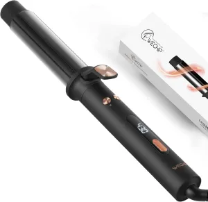 Rotating Curling Iron Hair Curler: Anti-Scald Automatic Curling Wand 1.25 Inch Adjustable 3 Gears Heating Temperatures Fast Heating Hot Tools Auto Shut-Off for Hair Styling Curls Waver (Black)