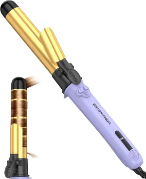 Rotating Curling Iron, ZAVAREA 1 1/4 Inch Automatic Curling Iron Self Curling Wand with Extra Long Barrel for Medium and Long Hair, Dual Voltage Auto Rotating Hair Curler for Curls and Waves