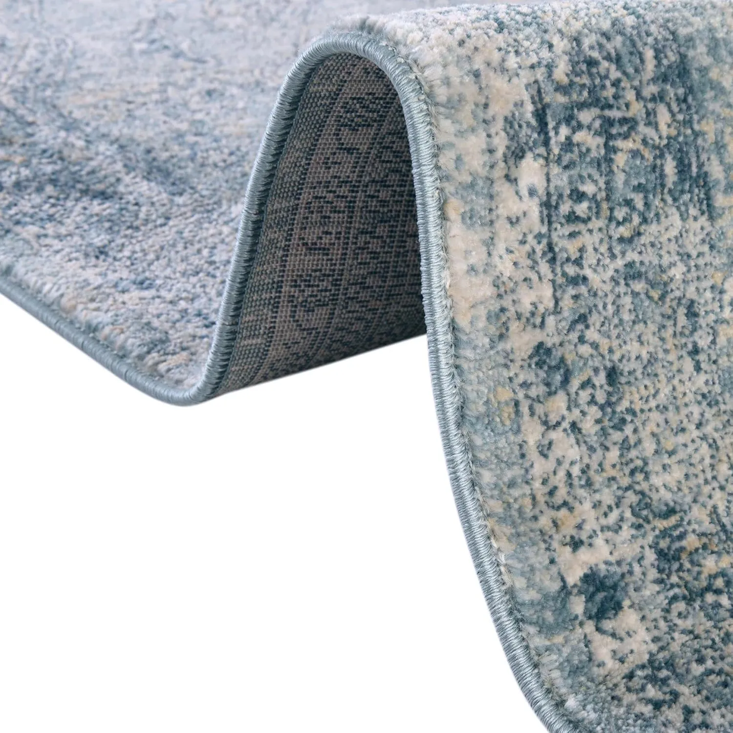 Rugs.com Newport Collection Rug – 4' x 6' Oval Blue Medium Rug Perfect for Living Rooms, Large Dining Rooms, Open Floorplans