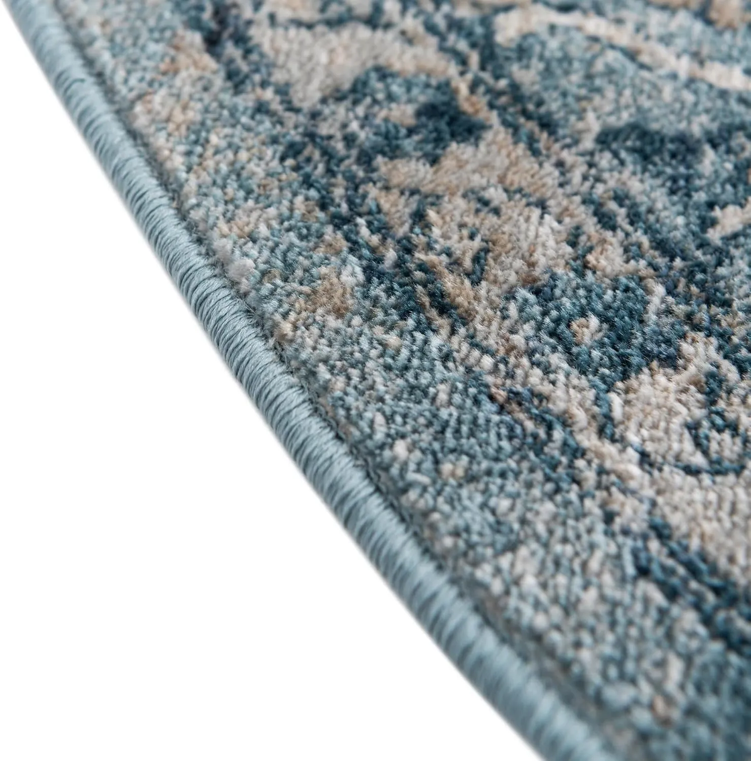 Rugs.com Newport Collection Rug – 4' x 6' Oval Blue Medium Rug Perfect for Living Rooms, Large Dining Rooms, Open Floorplans
