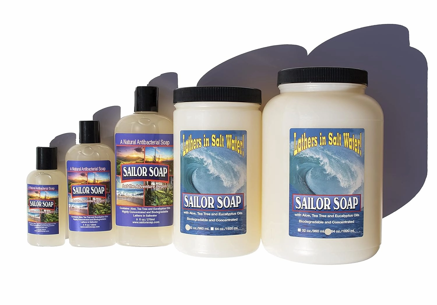 Sailor Soap (32oz) - Lathers in Fresh & Salt Water/Multi-purpose Camp Soap/Biodegradable Outdoor Adventure Soap/Gabriel Correctives Skin Care