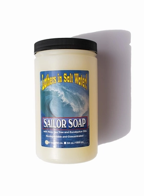 Sailor Soap (32oz) - Lathers in Fresh & Salt Water/Multi-purpose Camp Soap/Biodegradable Outdoor Adventure Soap/Gabriel Correctives Skin Care