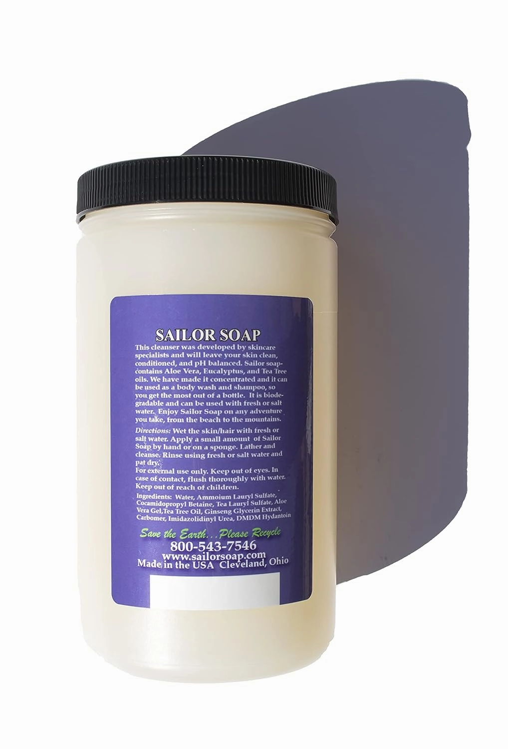 Sailor Soap (32oz) - Lathers in Fresh & Salt Water/Multi-purpose Camp Soap/Biodegradable Outdoor Adventure Soap/Gabriel Correctives Skin Care