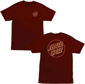 SANTA CRUZ Opus Dot S/S Heavyweight T-Shirt Burgundy w/Burnt Orange Sm Mens