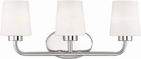 Savoy House 8-4090-3-109 Capra Mid-Century Modern White Opal Glass Bathroom Vanity Wall Light, 3-Light 180 Total Watts, 9" H x 22" W, Polished Nickel