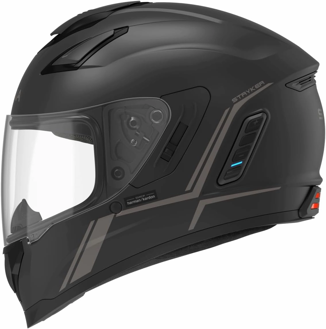 Sena Stryker Full Face Smart Helmet with Integrated Mesh and Bluetooth Communications, LED Taillight, and Sound by Harman Kardon, DOT (Matte Black, Large)