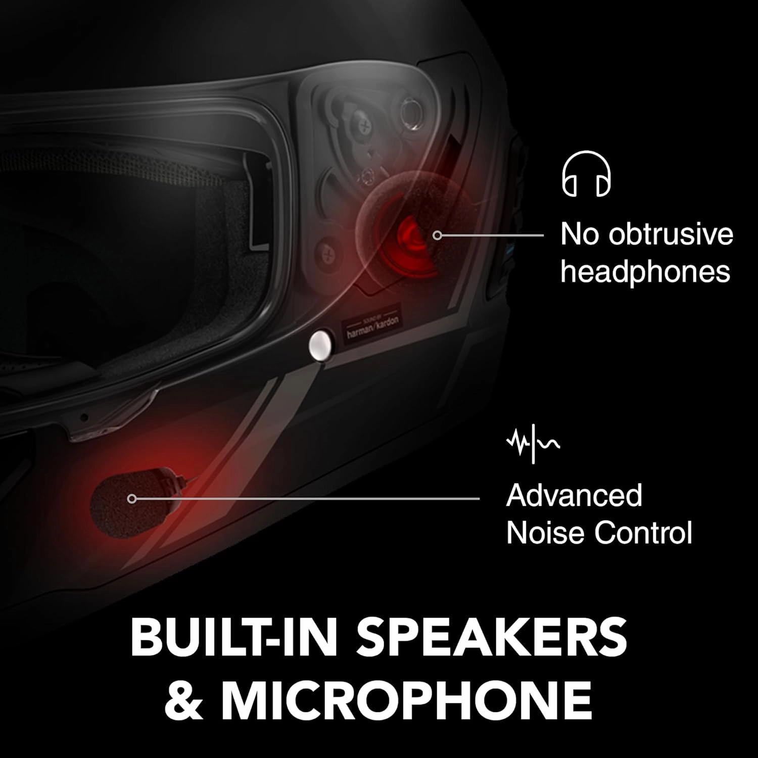 Sena Stryker Full Face Smart Helmet with Integrated Mesh and Bluetooth Communications, LED Taillight, and Sound by Harman Kardon, DOT (Matte Black, Large)