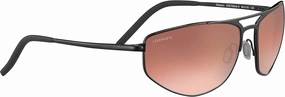 Serengeti Men's MASTEN Oval Sunglasses, Shiny Black, Large