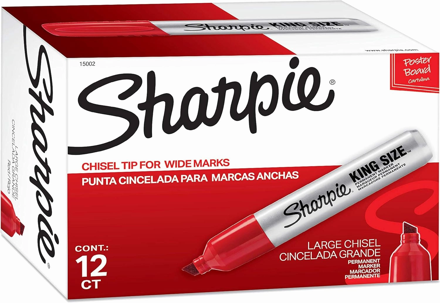 SHARPIE Box of 12 Pro King Size Chisel Tip Permanent Markers