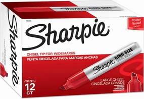 SHARPIE Box of 12 Pro King Size Chisel Tip Permanent Markers