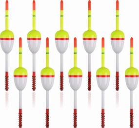 SILANON Wood Slip Bobbers Fishing Floats and Bobbers Spring Oval Stick Slip Floats for Crappie Catfish Trout Panfish Walleyes Fishing 5/10pcs