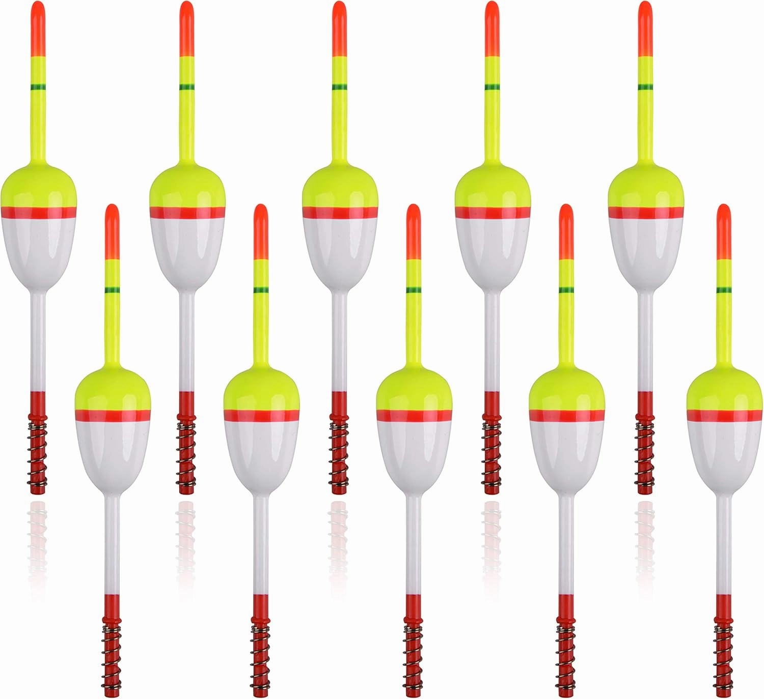 SILANON Wood Slip Bobbers Fishing Floats and Bobbers Spring Oval Stick Slip Floats for Crappie Catfish Trout Panfish Walleyes Fishing 5/10pcs