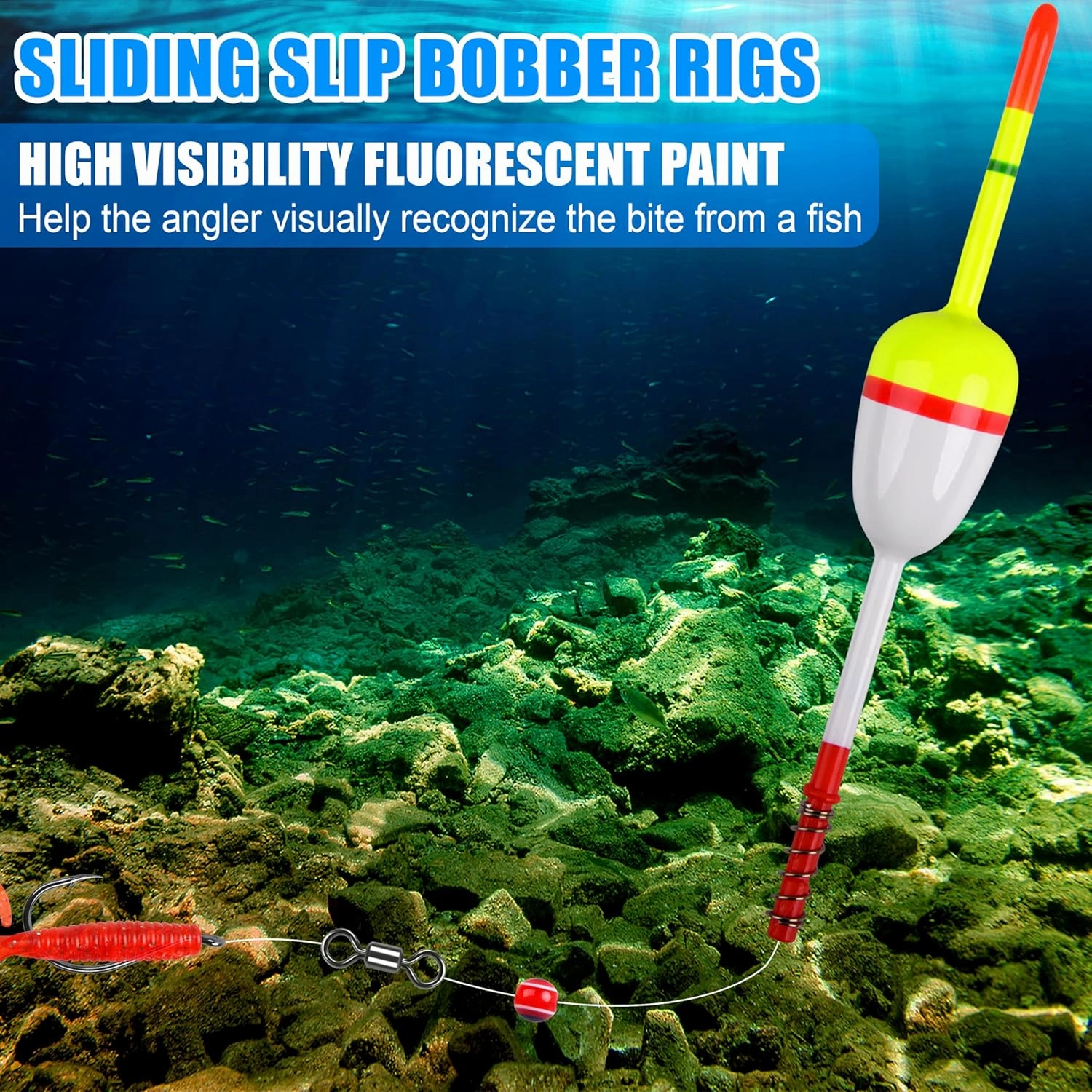 SILANON Wood Slip Bobbers Fishing Floats and Bobbers Spring Oval Stick Slip Floats for Crappie Catfish Trout Panfish Walleyes Fishing 5/10pcs