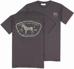 Simply Southern Camo, Dog with Leash, Men's T-Shirt