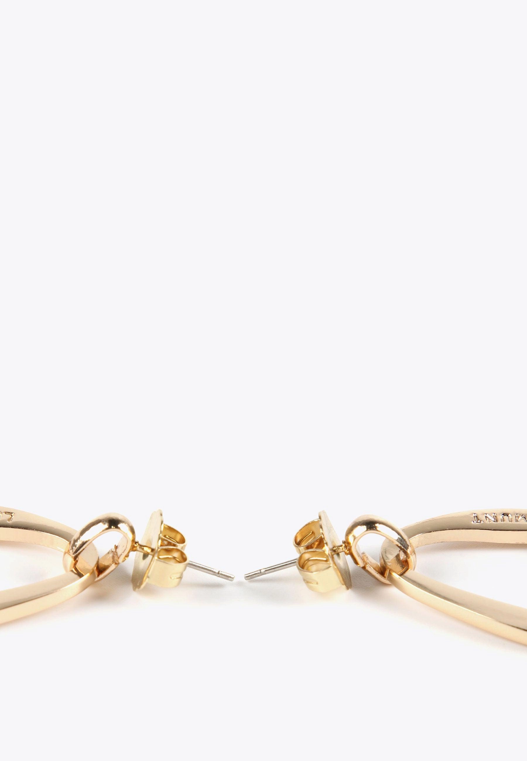 Small golden oval earrings
