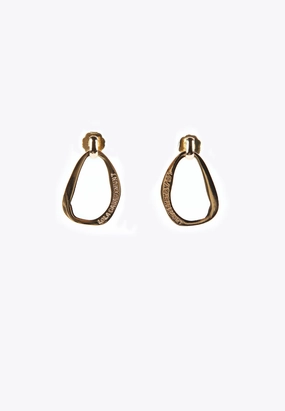 Small golden oval earrings