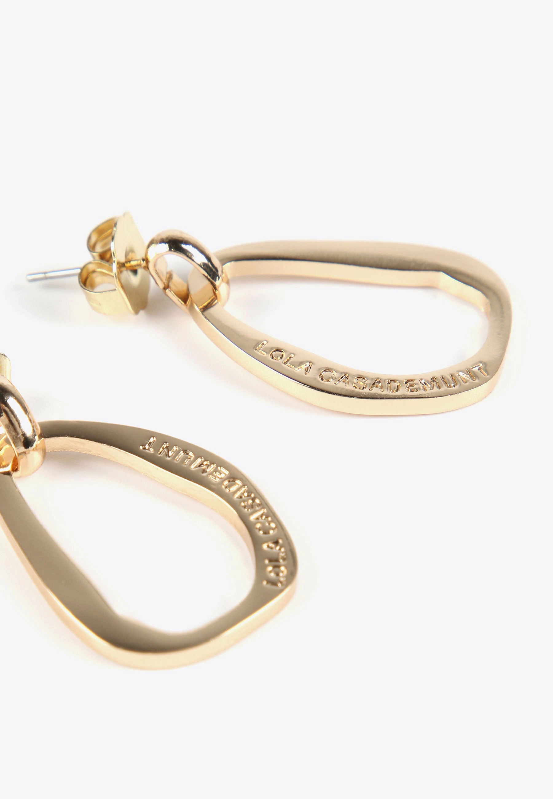 Small golden oval earrings