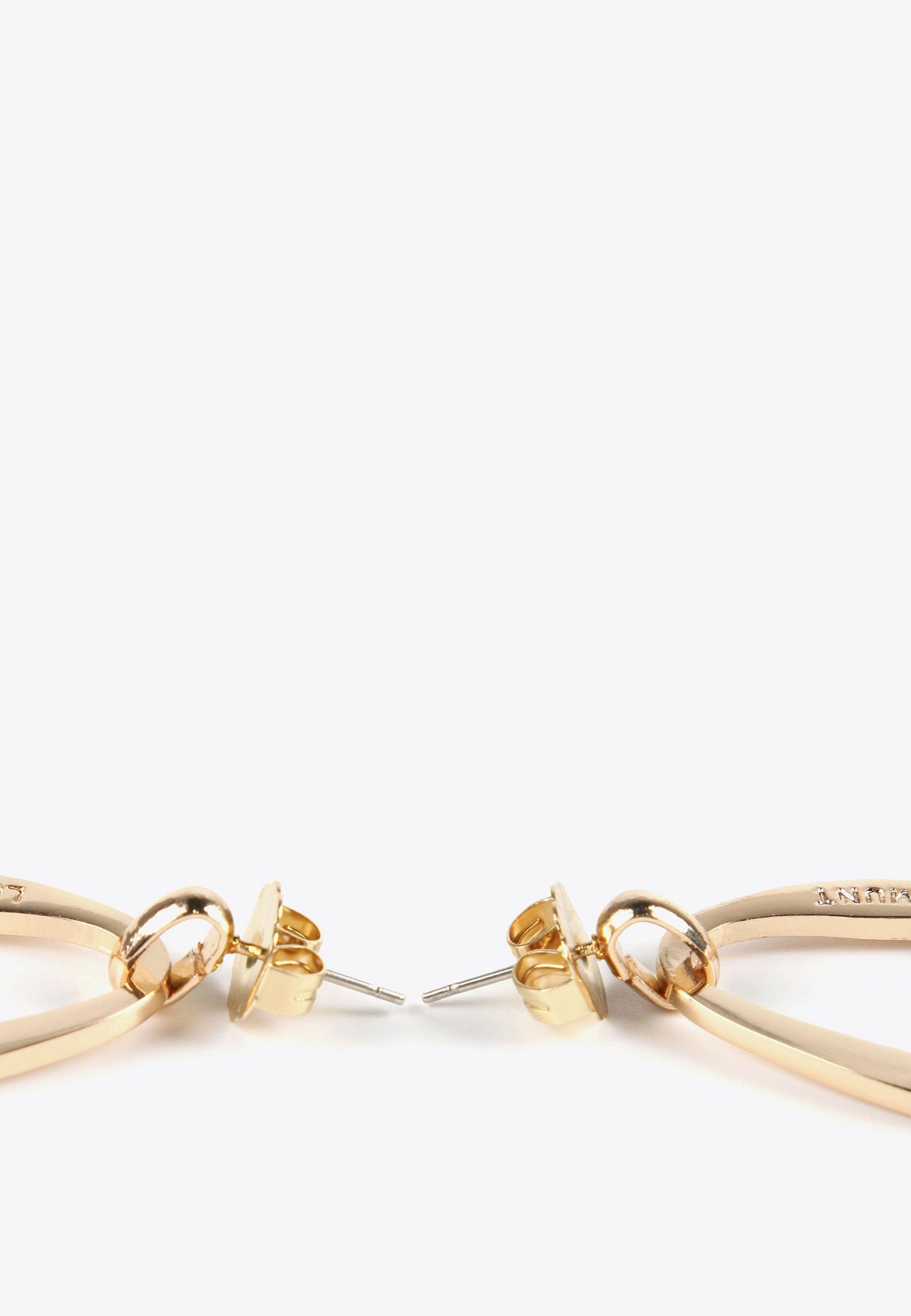 Small golden oval earrings