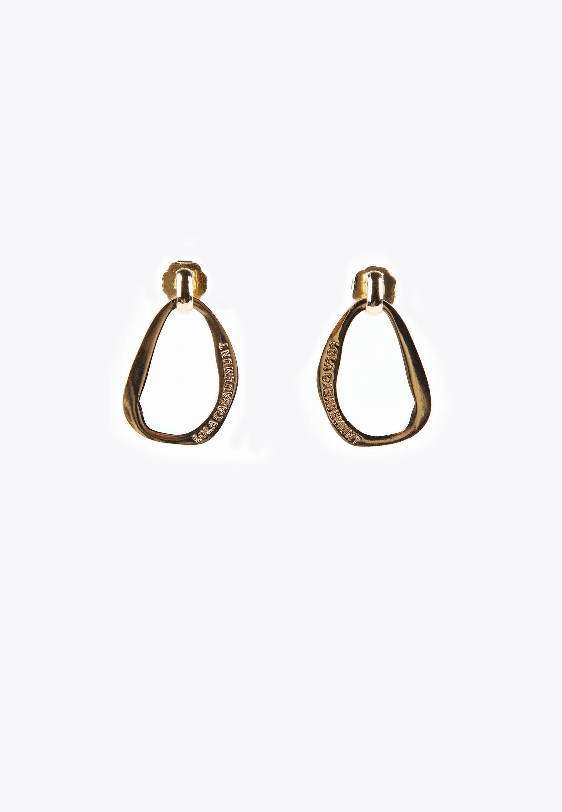 Small golden oval earrings
