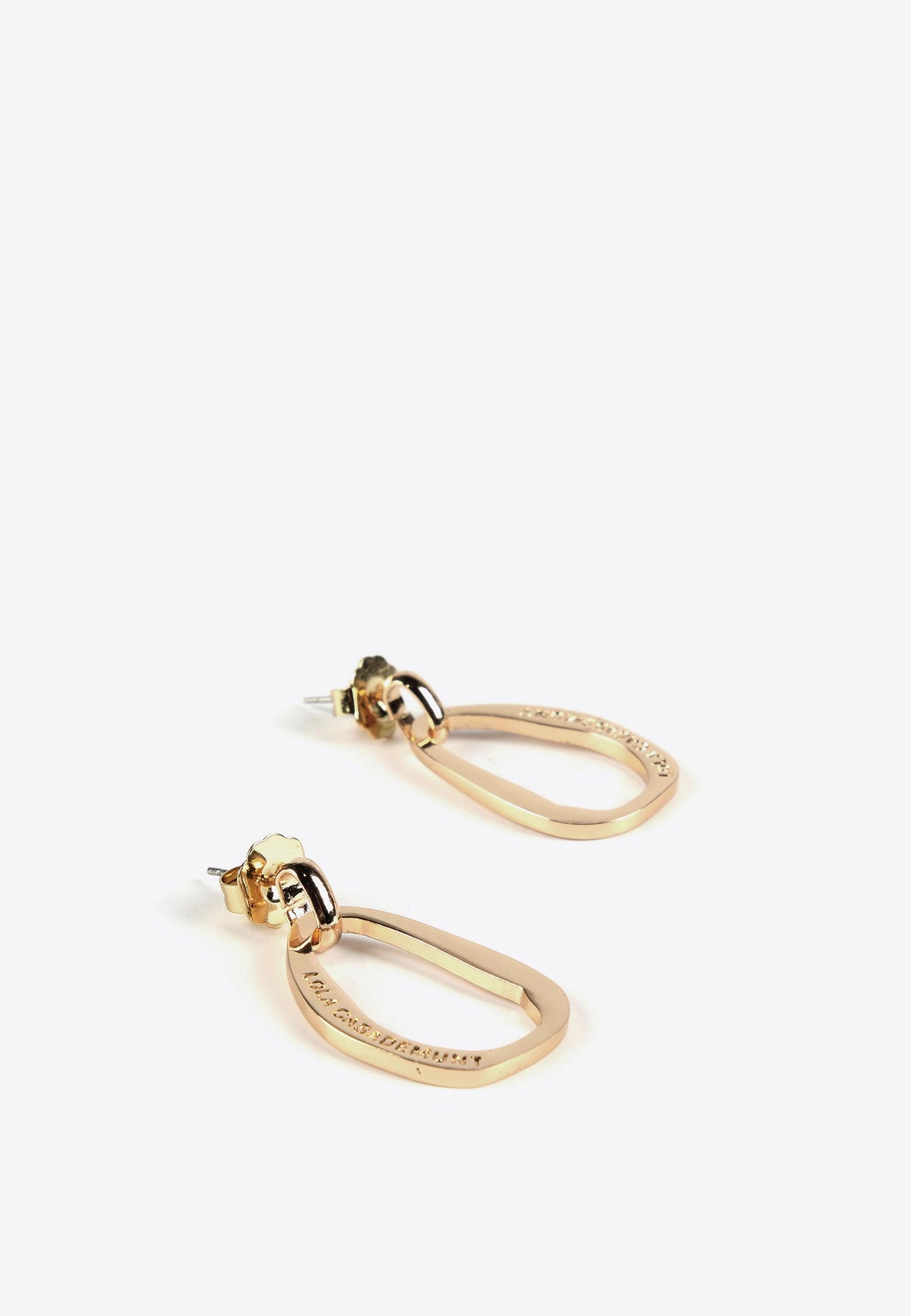 Small golden oval earrings