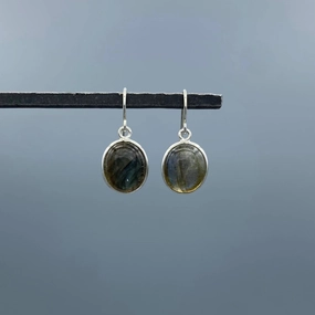 Small Labradorite Oval Earrings