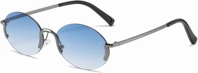 Small Oval for Women Men Retro Rimless Sun Glasses Fashion Summer Traveling Shades Uv400