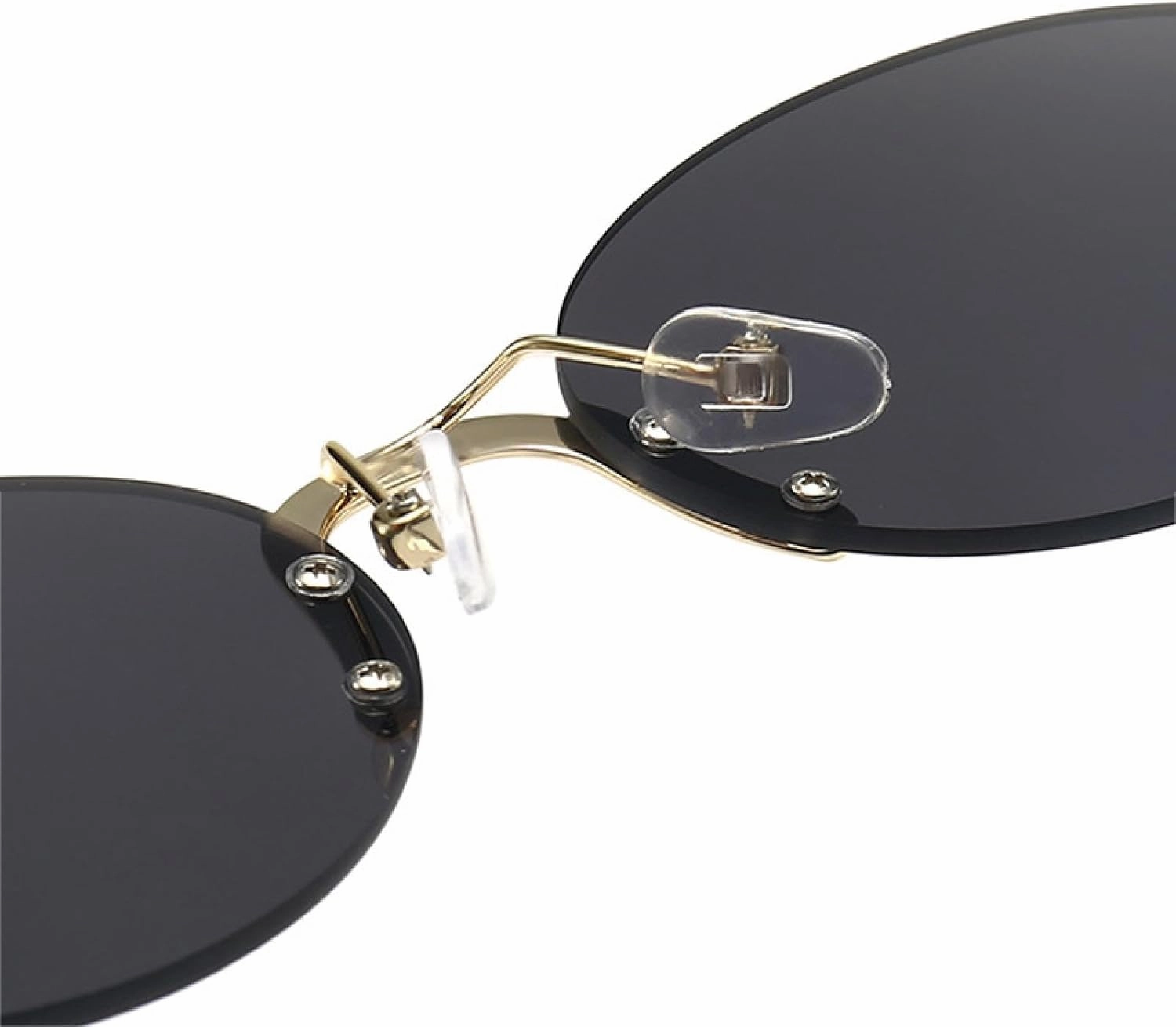 Small Oval for Women Men Retro Rimless Sun Glasses Fashion Summer Traveling Shades Uv400