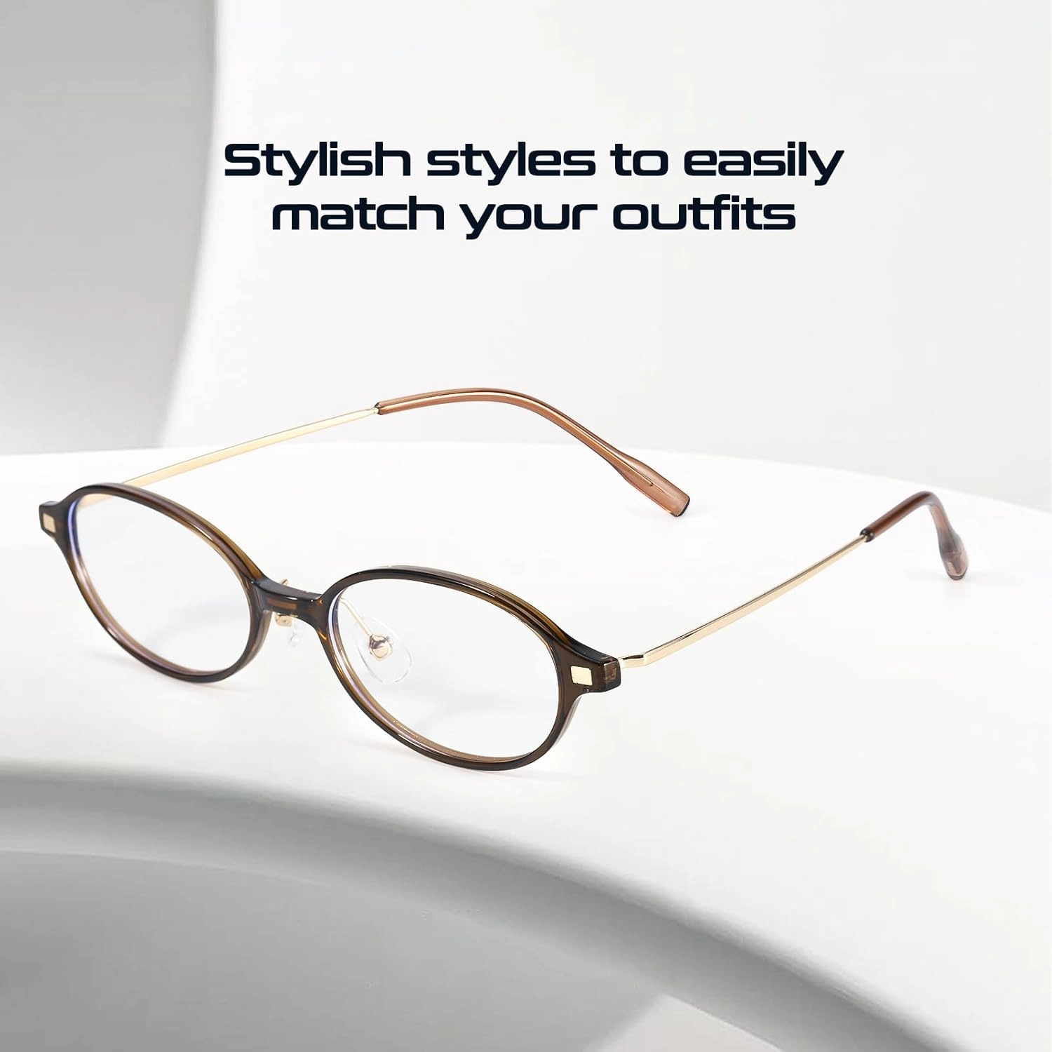 Small Retro Oval Fake Glasses for Women Fashion Blue Light Non Prescription Eyeglasses to Cosplay
